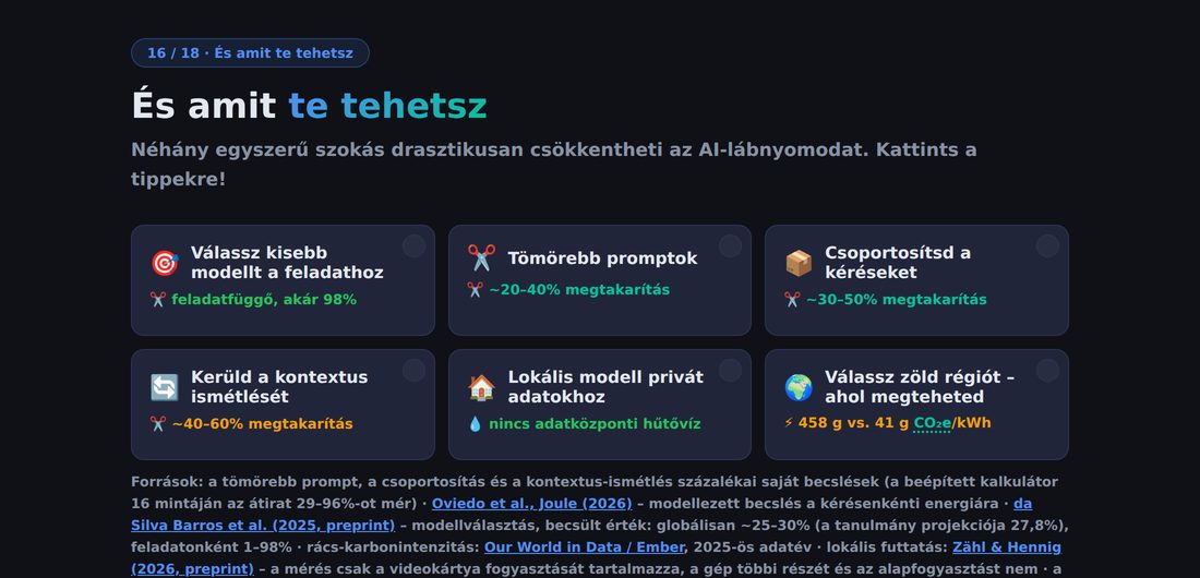 Képernyőkép: hat gyakorlati javaslat a várható megtakarítással